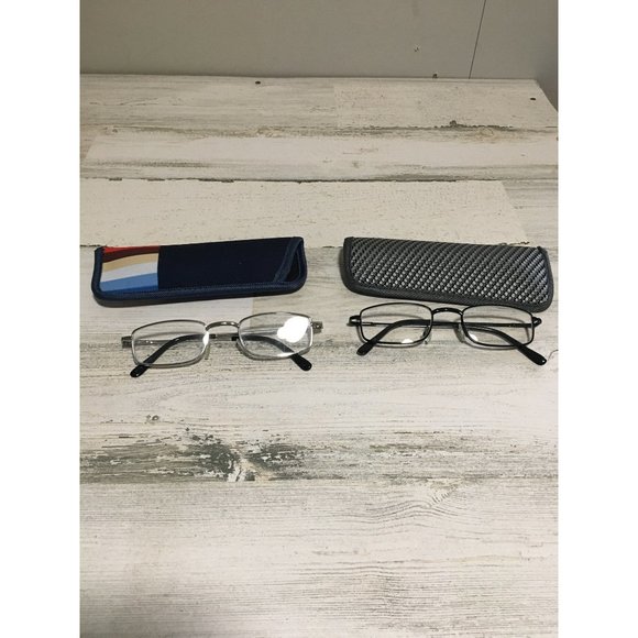 Full frame metal readers with cases 1.75 strength two pairs - Picture 1 of 5